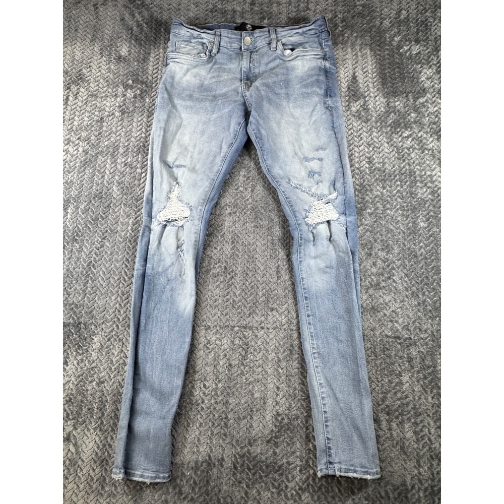 Jordan Craig‎ Ross Ripped Jeans Mens 34x34 Blue Denim Cotton Stretch Distressed